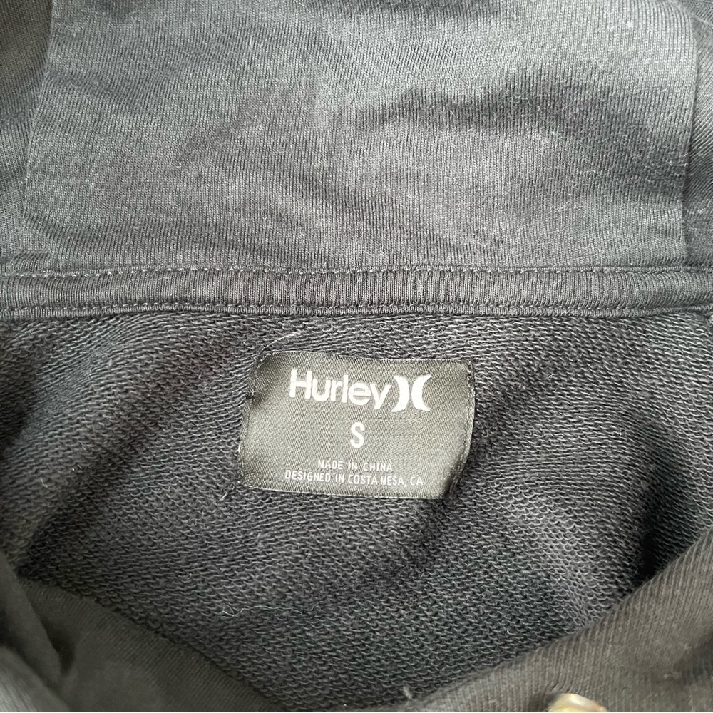 Hurley Black Hoodie with Embroidered Logo - Picture 6 of 8